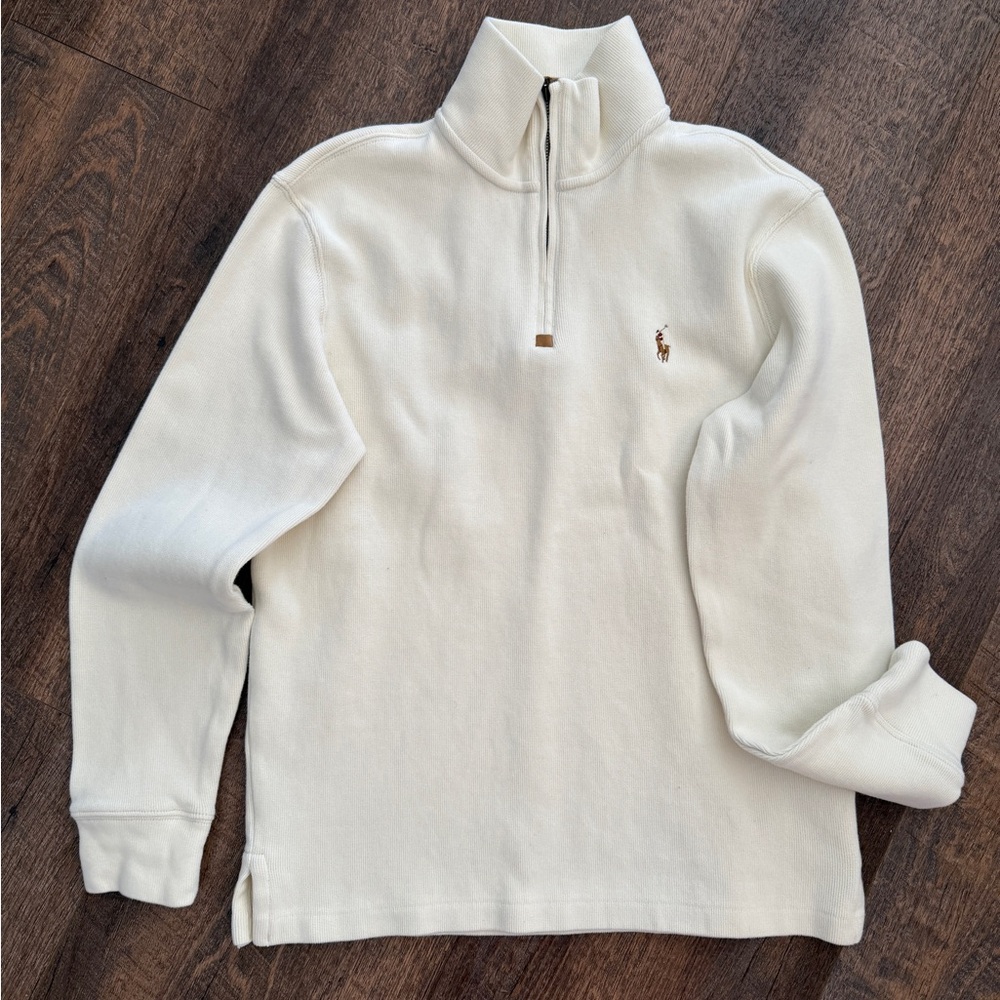 Ralph Lauren Polo Men's Off-White Zip-Up Sweater